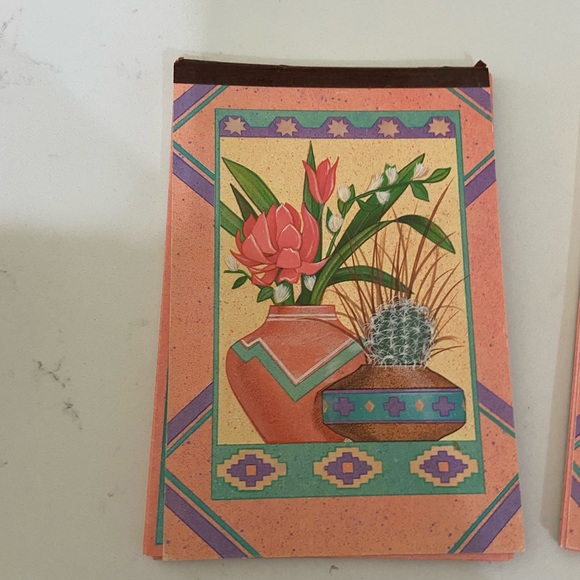 Vintage 90s stationary Aztec floral and cactus design 40 envelopes &  89 sheets - Picture 11 of 14